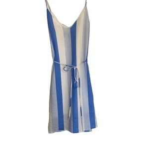 LULU'S Blue and white Sundress with Tie Size XS